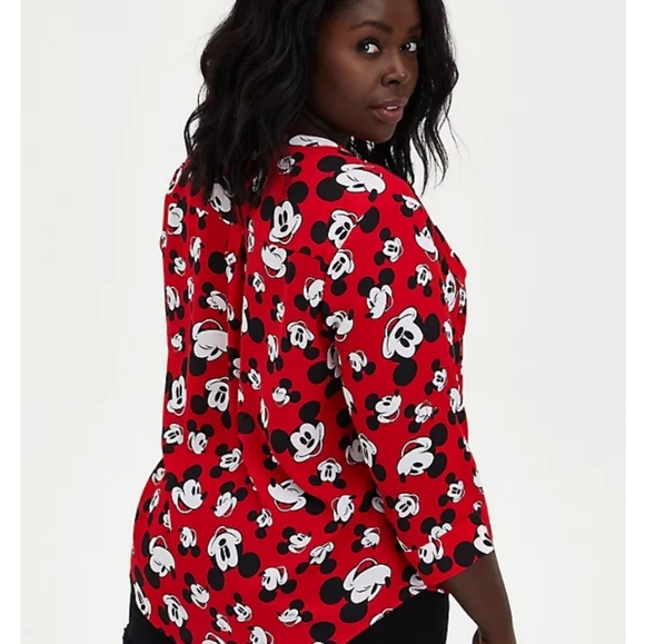 Torrid DISNEY Harper Red Mickey Mouse Pullover Blouse NWT 0 - Picture 3 of 8
